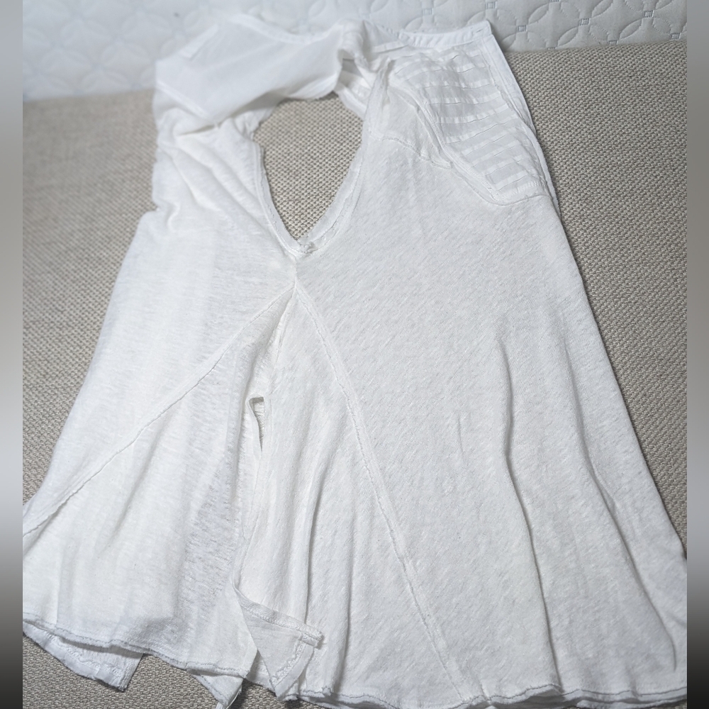 Free People NWOT Say You're Love Tunic sz MED in White Linen/Cotton Blend​​​ - Picture 8 of 12